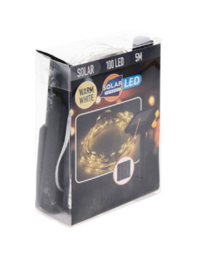 Solar LED String Lights Lifetime with 7m Warm White and 2m Cable
